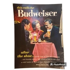 Vtg Color Budweiser Print Ad America Fore Loyalty Group May 11 1962 Frame Ready